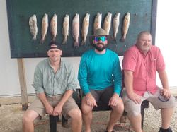 10 redfish caught while fishing in TX