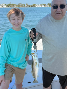 Beautiful Cape Coral speckled trout on the scale!