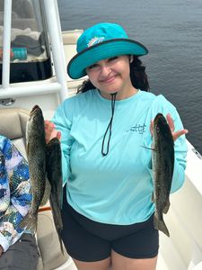 Two fish caught in Florida while fishing