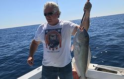 Angler with fishing rod in Miami Beach
