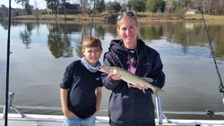 A chain pickerel fish measuring 19 inches caught in South Carolina