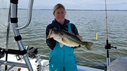 Scenic landscape with a single Florida Bass fish caught in South Carolina