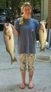 Two striped bass caught in Lexington