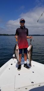 Two striped bass caught fishing in South Carolina