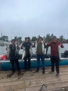 4 people fishing in OR with 5 fish