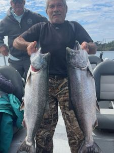 Two Chinook Salmon caught while fishing in OR