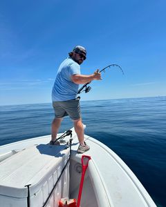 A person fishing in Jamestown