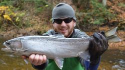 Angler with catch in Michigan