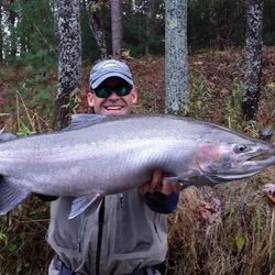 Coho salmon caught while fishing in Baldwin