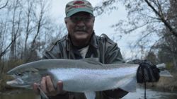Coho salmon caught while fishing in MI