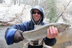 A person fishing in Baldwin, having a great time