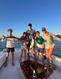 Two blackfin tuna fish caught in Miami Beach, Florida