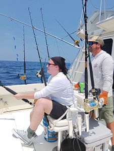 Two people enjoying fishing in NJ