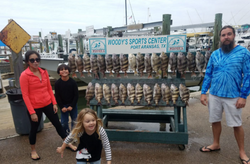 Four friends enjoying a fishing tour in TX