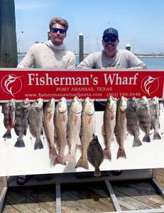 13 great barracuda and redfish caught during a fishing tour in Port Aransas