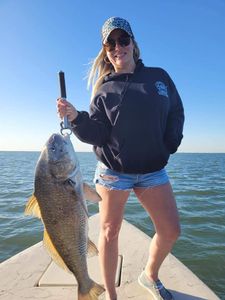 One person fishing in Corpus Christi