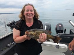 Fisherman casting line in Sackets Harbor