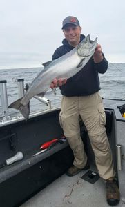 Lone angler fishing in New York