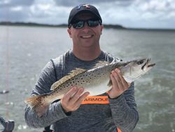 Spotted weakfish caught while fishing in GA