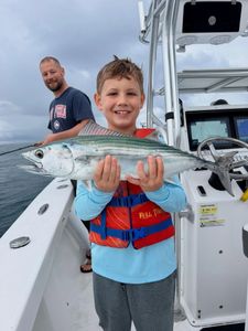 Atlantic bonito caught fishing in Morehead City NC displayed on boat deck