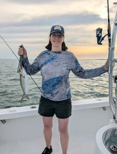 Bluefish caught fishing in Morehead City NC on boat deck