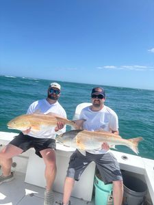 Two large redfish caught during fishing trip in Morehead City NC