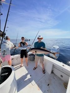 Greater amberjack catch displayed on fishing boat in Morehead City NC waters