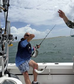 Bluefish caught while fishing in Morehead City NC waters from boat