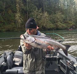 Coho salmon caught fishing in Chehalis