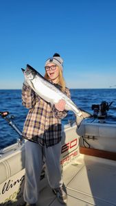 Angler fishing in Manistee