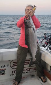 Chinook salmon caught while fishing in Manistee