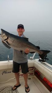 Coho salmon caught in Manistee