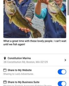 Two fish caught in a scenic location in Toronto