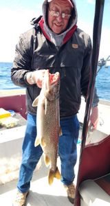 Photograph of a rainbow trout caught while fishing in NY