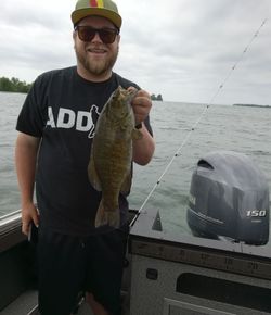 Smallmouth bass caught while fishing in Cape Vincent