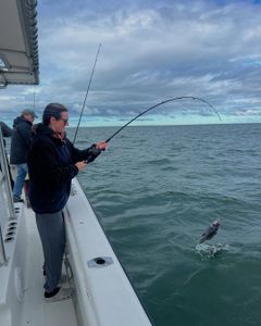Two people fishing in Yarmouth