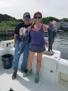 Two people fishing in Yarmouth
