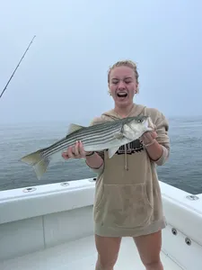 Striped bass caught by angler in Yarmouth