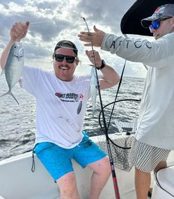 A Blue Runner fish caught while fishing in PR