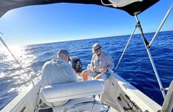 Person fishing in the water in PR