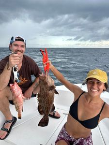 Two gag grouper fish caught in Cabo Rojo