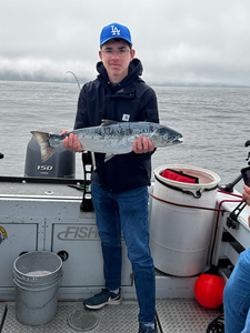Nice Coho Salmon brought in today! Partly cloudy conditions made for great fishing.