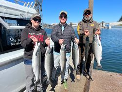 5 coho salmon caught in roseburg during fishing tours