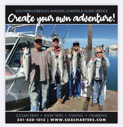 6 coho salmon caught during a fishing tour in Roseburg