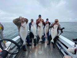 Five Pacific Halibut caught during fishing tour in Oregon