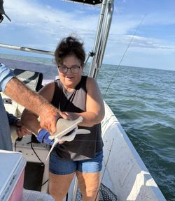 Bonnethead shark being held on fishing boat in Fort Morgan AL waters