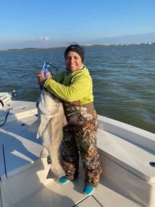 Lone angler fishing in Galveston
