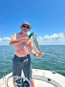 Speckled trout catch displayed on fishing boat in Old Town FL waters