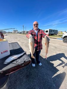 Two redfish, a successful fishing trip in Port O'Connor