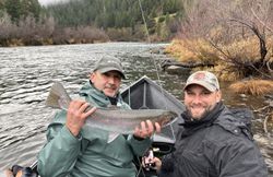 Nice steelhead catch on the river!